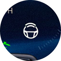 Super Cruise steering wheel icon displayed on the digital dashboard.