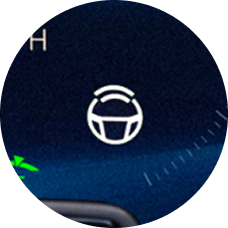 A closeup of the Super Cruise button.
