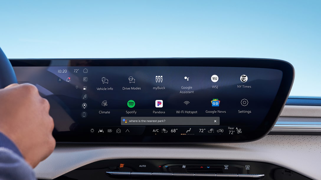 A close-up view of the infotainment screen in a vehicle.