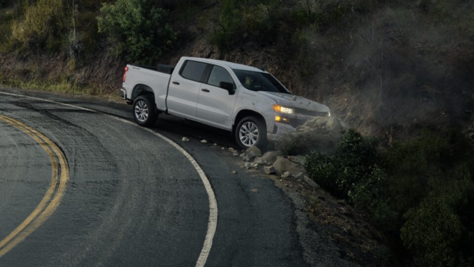 Truck Stuck in Ditch on Side of the Road