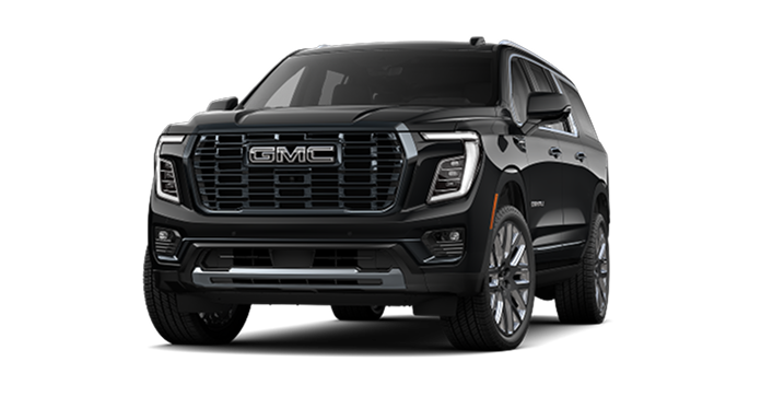 A black GMC Yukon XL Denali Ultimate SUV, ready for Super Cruise advanced hands-free driving on compatible roads.