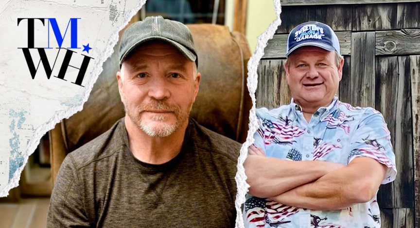 Two photos of a men individually next to the text overlay of "Tell Me What Happened".