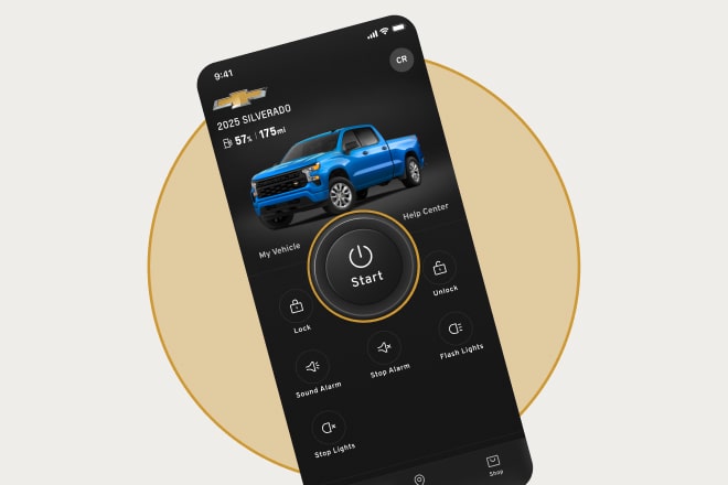A smartphone displaying the myChevrolet Mobile App unlock vehicle feature.