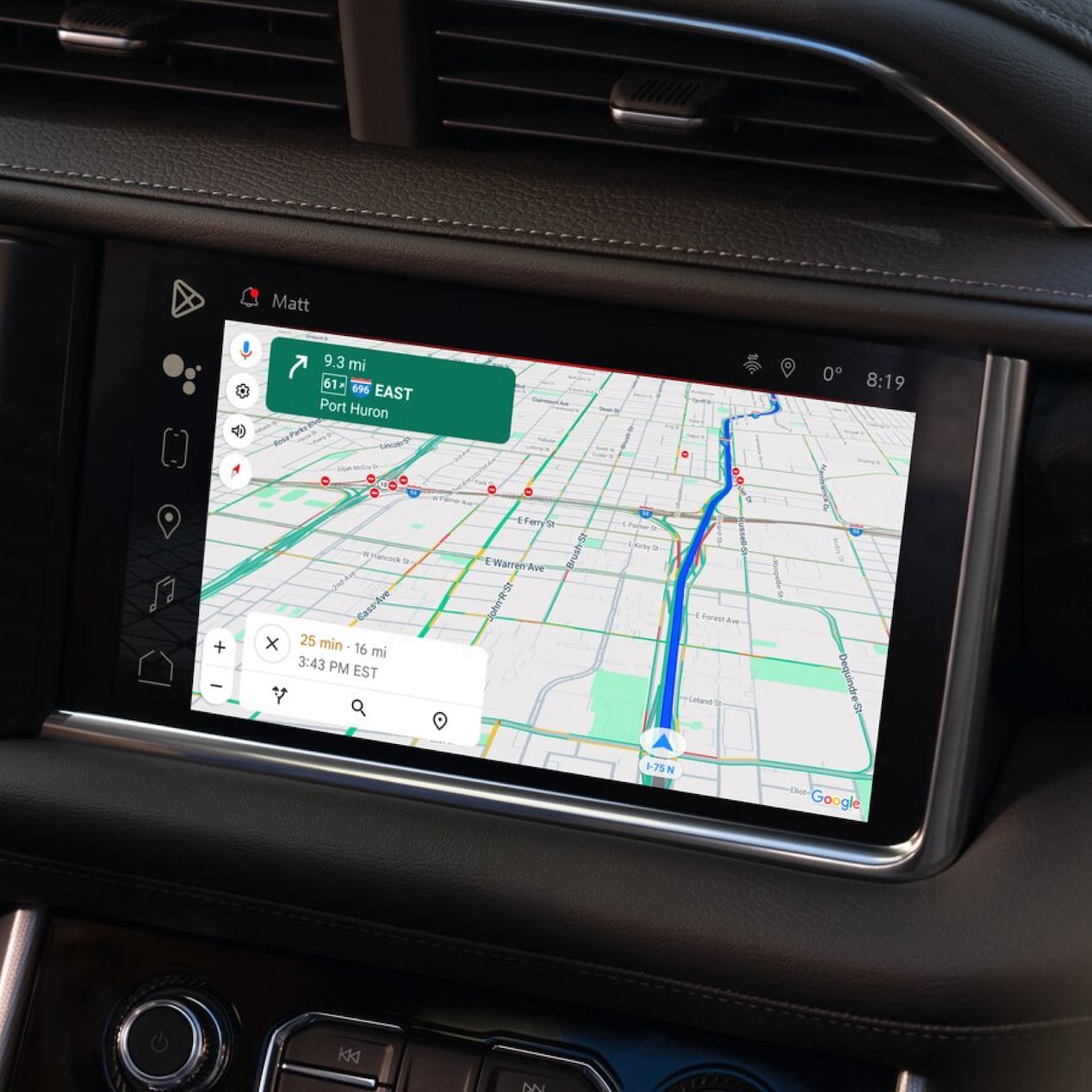 Google Maps on Infotainment System