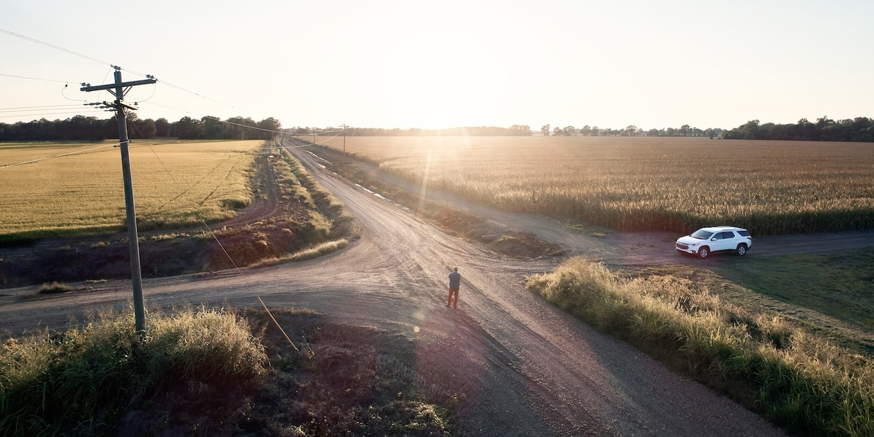Birds Eye View of Country Cross Roads