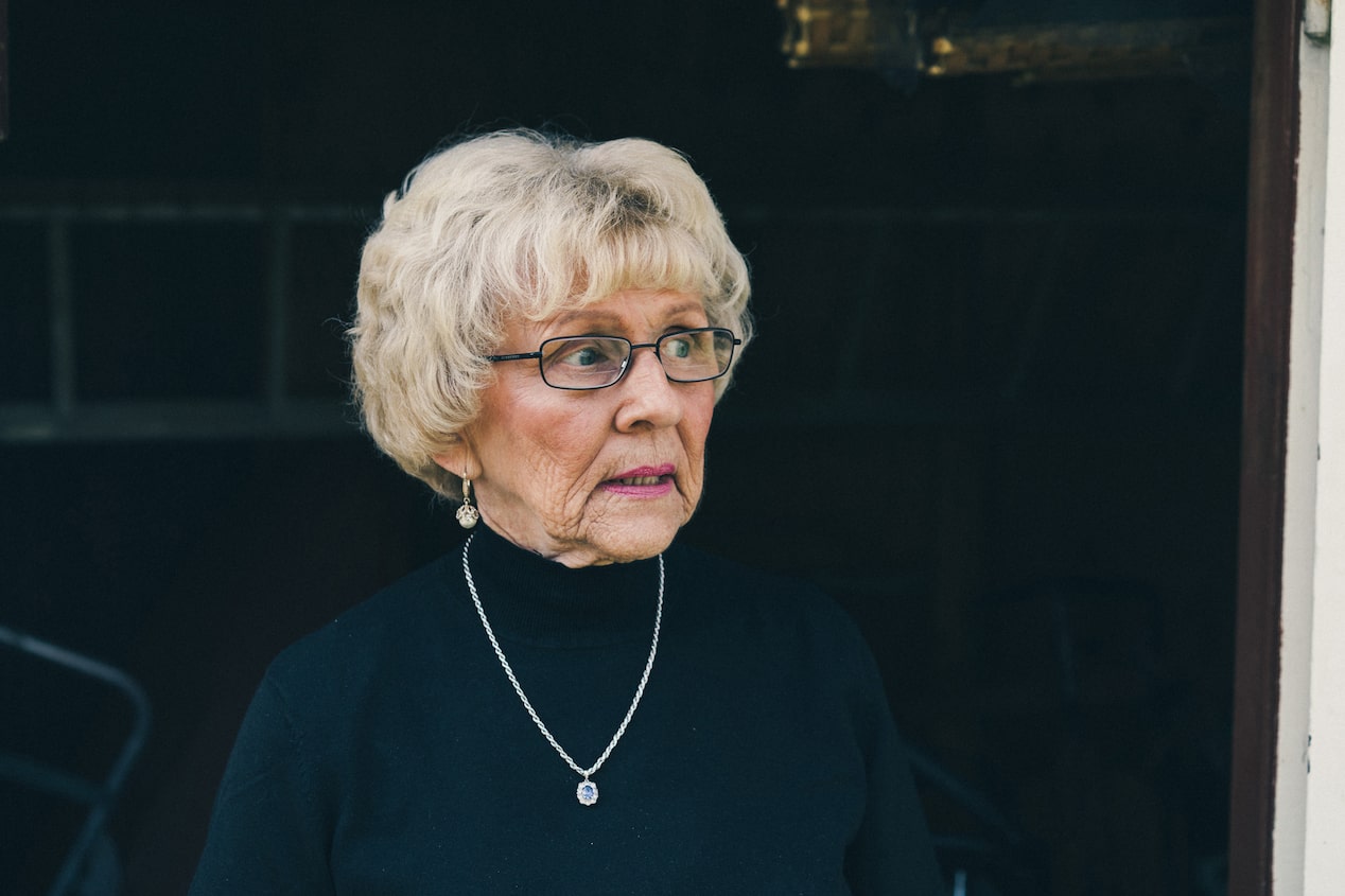 Older Woman Looking off into the Distance