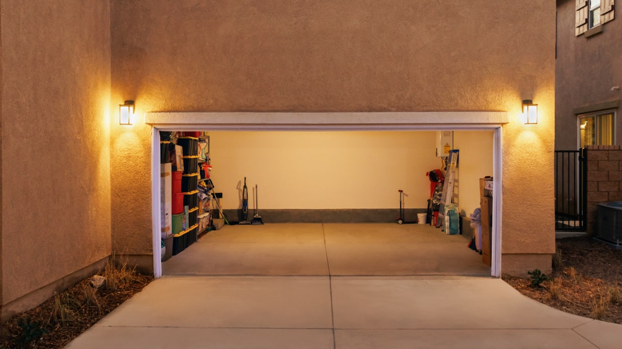 View of Glenis's Empty Garage After her Chevy was Stolen