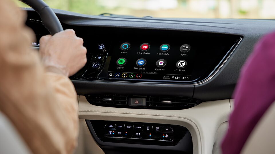 Backseat View of Infotainment Home Screen