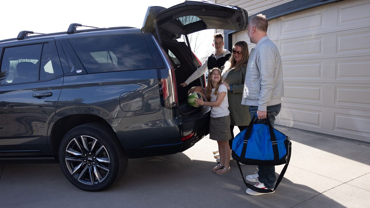 The VanDyk family loading up their 2021 Cadillac Escalade