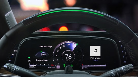 Dashboard and Wheel View of Cadillac Super Cruise