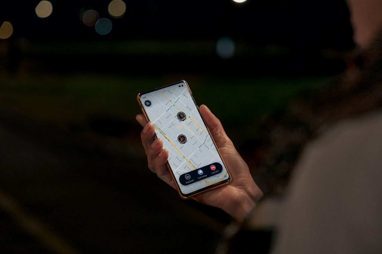 OnStar Guardian App Maps Displayed on Smartphone