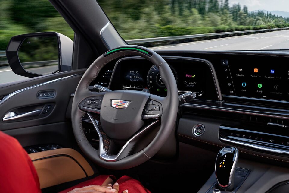 Dashboard & Steering Wheel View of a Cadillac